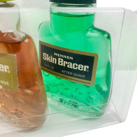 Vintage Mennen Skin Bracer Original & Dry Lime After Shave 1.5 oz Glass Bottles - Picture 3 of 4